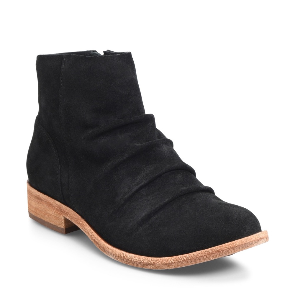 Kork-Ease Giba Black Suede Booties Boots Size 7